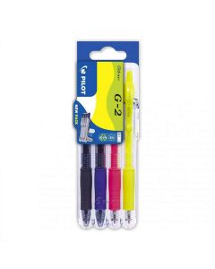 Pilot G-2 07 Set2Go Rolleball Neon set with 4 colors