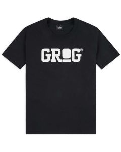 Grog Classic Logo T-shirt white on black