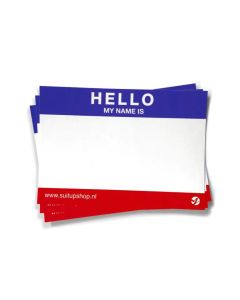 Hello My Name is stickers 50pcs - Blue/Red