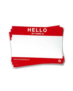 Hello My Name is stickers 50pcs Red