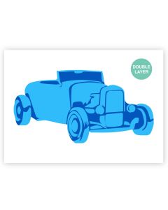 QBIX Hotrod Roadster Stencil - A3 Size - 2 layers