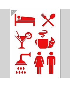 QBIX Catering signs stencil - A3 Format