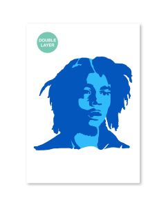 QBIX Bob Marley Stencil - A3 size - 2 layers