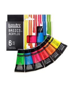 Liquitex Basics Acrylic paint set of 6 fluorescent colors - 22ml