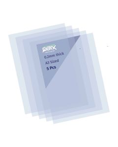 QBIX Plastic A3 Mylar 5x Sheets - Transparent