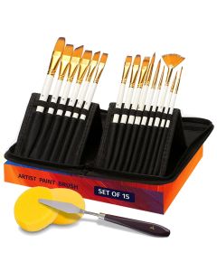 QBIX Brush set with 15 paint brushes