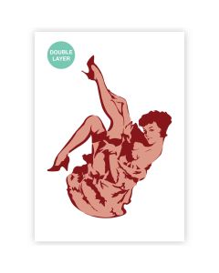 Burlesque Dancer Stencil - A3 size - 2 Layers