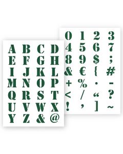 QBIX Letter stencil Industrial in 2 sizes