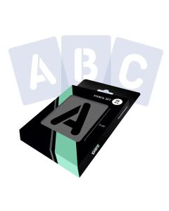 QBIX Letter Stencil Set Complete Alphabet - Round letters - 2 sizes