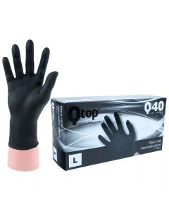 Qtop Q40 Black Nitrile Gloves 100x