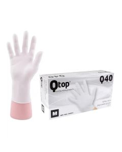 Qtop Q40 White Nitrile Gloves 100x