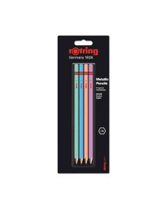 Rotring metallic HB pencils set - 4 pieces