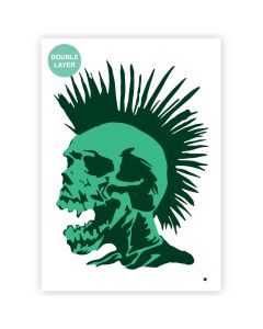 Mohawk Skull Template - A3 Size - 2 Layers