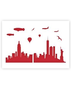 QBIX New York City Skyline Stencil - A3 Size