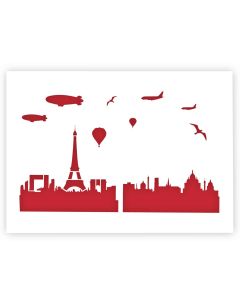 A3 Paris City Skyline Stencil