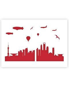 A3 Shanghai City Skyline Stencil