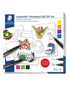 Staedtler Lumocolor ART DIY sticker set with 4 pens