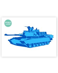 QBIX War Tank Stencil - A3 Format - 2 Layers