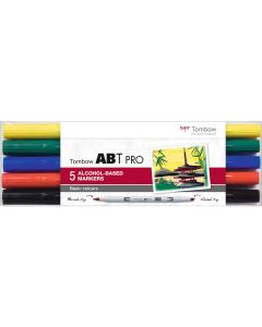 Tombow ABT PRO Marker set of 5 Basic colors