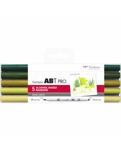 Tombow ABT PRO Marker set of 5 green shades