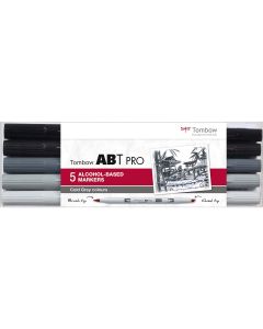 Tombow ABT PRO Marker set of 5 cold grey colors