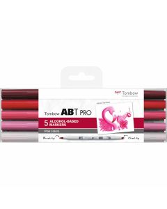 Tombow ABT PRO Marker set of 5 pink shades
