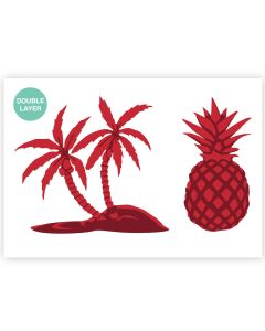 QBIX Tropical Island & Pineapple stencil - A3 Size