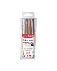 Uni-Ball Signo broad gel pen set of 4 metallics