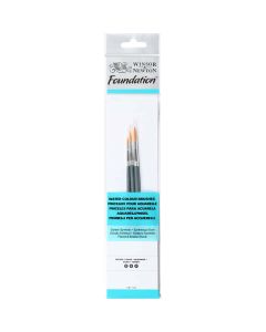Winsor & Newton Foundation round watercolor brushes set of 3 pieces