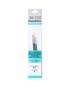 Winsor & Newton Foundation Watercolor brushes set of 3 with short handle