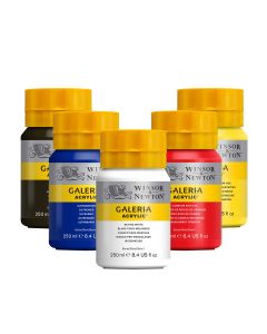 Winsor & Newton Galeria Acrylic paint 250ml - Set of 5 basic colours