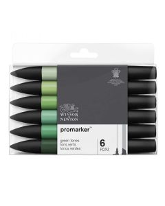 Winsor & Newton Promarker set of 6 Shades of Green