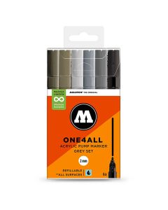 Molotow ONE4ALL Acrylstiften Grey Set van 6 Grijs tinten - 2mm 200818