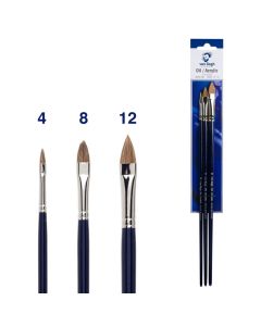 Van Gogh oil & acrylic paint brushes set of 3 - Series 232