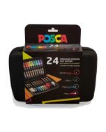 Posca markers case with 24 different paint markers