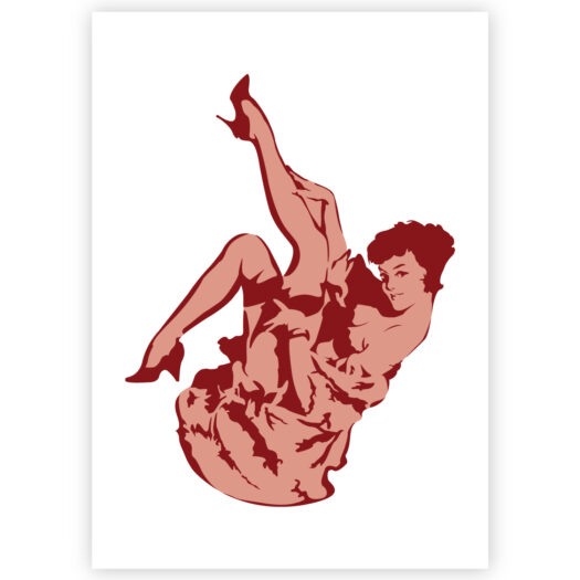 Bourlesque danseres stencil, Pin-Up schoonmaakster sjabloon