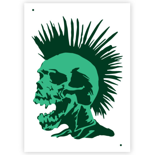 Punk Skull stencil, doodshoofd sjabloon