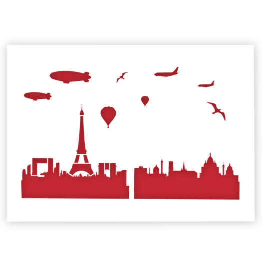 Parijs Skyline stencil sjabloon