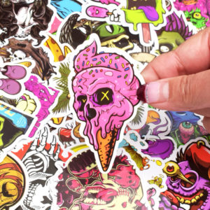 Horror & skate sticker set - 50 pieces