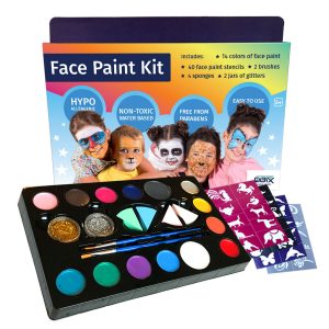 QBIX Complete face painting set with templates and 14 colors