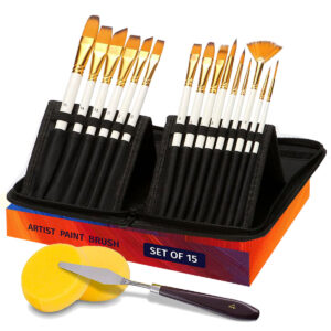 QBIX Brush set with 15 paint brushes