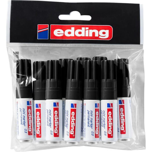 Edding stift 550 permanent marker zwart stiften voor op glas, metaal, hout, papier, etc set van 10 zwart