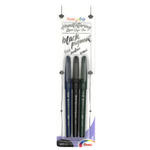 Pentel Brush Pen Black Ink Edition - Set of 3