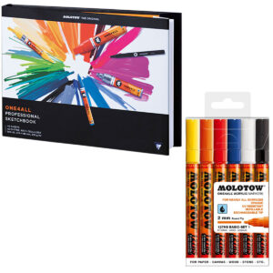 Molotow ONE4ALL™ set with 6 Markers and A5 Professional Sketchbook